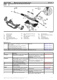 Remove/Install Rack-And-Pinion Steering 11.3.10 MODEL 203 (Except 203.081 /084 /087 /092 /281 /284 /287 /292) MODEL 209