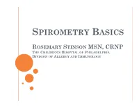 Spirometry Basics