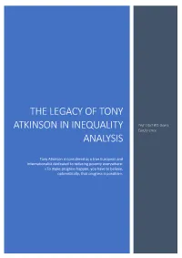 The Legacy of Tony Atkinson in Inequality Analysis