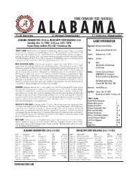 2008 Alabama FB Game Notes