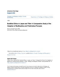 Buddhist Ethics in Japan and Tibet: a Comparative Study of the Adoption of Bodhisattva and Pratimoksa Precepts