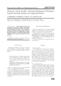 Chronic Otitis Media: Histopathological Changes a Post Mortem Study on Temporal Bones