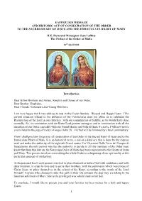 Consecration of the Order to the Sacred Heart of Jesus & the Immacuate Heart of Mary