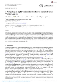E-Navigating in Highly-Constrained Waters: a Case Study of the Vistula Lagoon