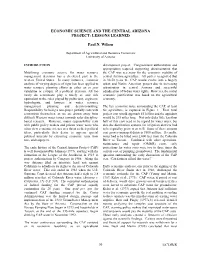 Economic Science and the Central Arizona Project: Lessons Learned