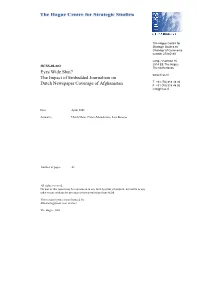 Eyes Wide Shut? the Impact of Embedded Journalism on Dutch Newspaper Coverage of Afghanistan