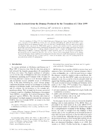 Lessons Learned from the Damage Produced by the Tornadoes of 3 May 1999