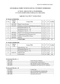 R16 B.Tech Aeronautical Engg