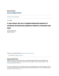 A Case Study in the Use of Cognitive-Behavioral Treatment of Emotional and Behavioral Symptoms Related to a Traumatic Brain Injury