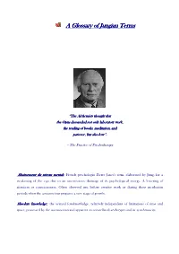A Glossary of Jungian Terms
