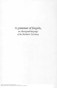 A Grammar of Jingulu, an Aboriginal Language of the Northern Territory