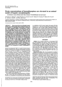 Brain Concentrations of Benzodiazepines Are Elevated in An