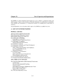 Chapter 22: List of Agencies and Organizations