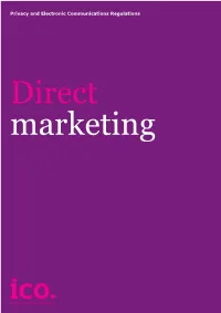 Direct Marketing Guidance
