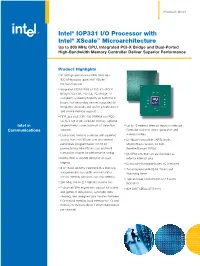 Intel® IOP331 I/O Processor with Intel® Xscale™ Microarchitecture