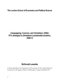 ZANU- PF's Strategies in Zimbabwe