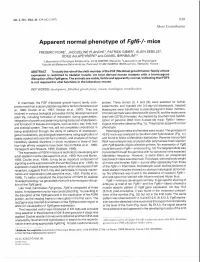 Apparent Normal Phenotype of Fgf6-J- Mice