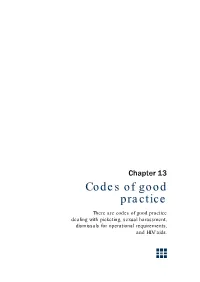 Chapter 13: Codes of Good Practice