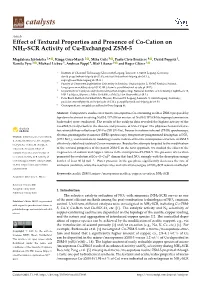 Effect of Textural Properties and Presence of Co-Cation on NH3-SCR Activity of Cu-Exchanged ZSM-5