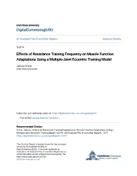 Effects of Resistance Training Frequency on Muscle Function Adaptations Using a Multiple-Joint Eccentric Training Model