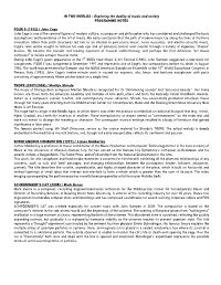 Exploring the Duality of Music and Society PROGRAMME NOTES