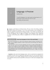 Language: a Preview WILLIAM O’GRADY
