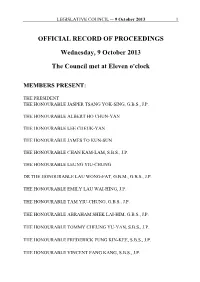 Official Record of Proceedings