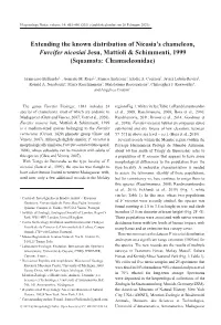 Extending the Known Distribution of Nicosia's Chameleon