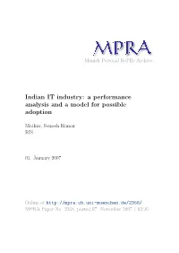 Indian IT Industry: a Performance Analysis and a Model for Possible Adoption