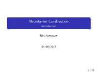 Microkernel Construction Introduction