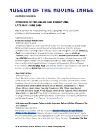 Overview of Programs and Exhibitions, Late May–June 2019