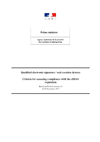 Qualified Electronic Signature / Seal Creation Devices