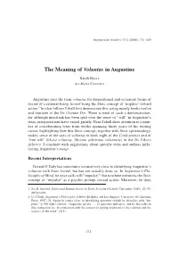 The Meaning of Voluntas in Augustine