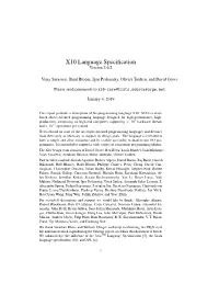 X10 Language Specification