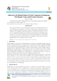 Addressal to the Rising Problem of Traffic Congestion in Kalimpong