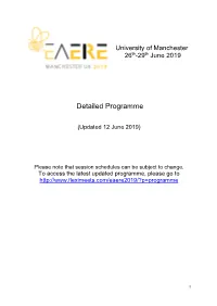 Detailed Programme