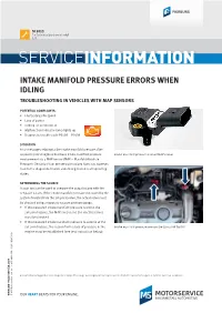 Intake Manifold Pressure Error at Idle