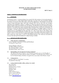 Memory of the World Register Nomination Form Ref N° 2004-11