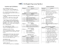 Perl Regular Expressions Tip Sheet Functions and Call Routines