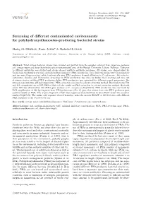 Screening of Different Contaminated Environments For