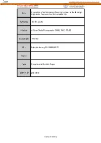 Title Evaluation of an Indigenous Farming Systems in the Matengo