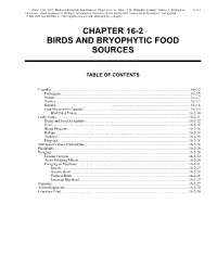 Volume 2, Chapter 16-2: Birds and Bryophytic Food Sources