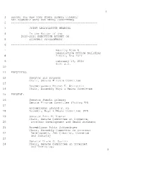 1 1 Before the New York State Senate Finance and Assembly Ways and Means Committees 2
