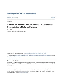 Antitrust Implications of Progressive Decentralization in Blockchain Platforms
