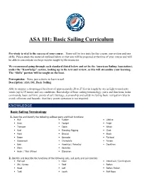 ASA 101: Basic Sailing Curriculum