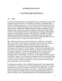 Elements of Change 1. Evolutionary Psychology