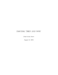 Fascism, Then and Now