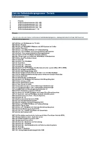 Liste Der Selbststudienprogramme - Technik Selbststudienprogramme Inhaltsverzeichnis