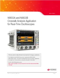 N8833A and N8833B Crosstalk Analysis Application for Real-Time Oscilloscopes