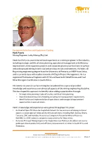 Equipment Selection and Equipment Costing Henk Fourie Mining Engineer, Lofty Mining (Pty) Ltd